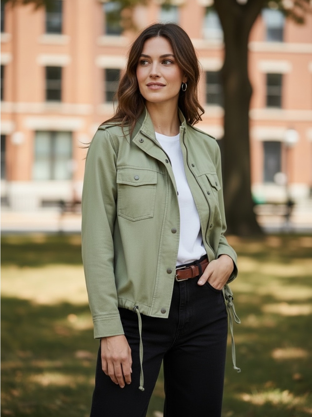 Rails Collins Utility Jacket Save L Clean Girl Linen Blend Quiet Luxury Safari